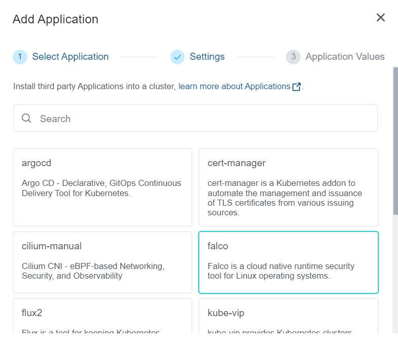 Select Falco Application